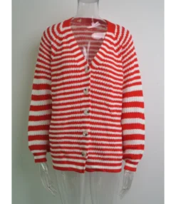 Fashion Striped Knitted Women Sweater Cardigan 210820873 -Women Clothing Sales Store 210820873 10