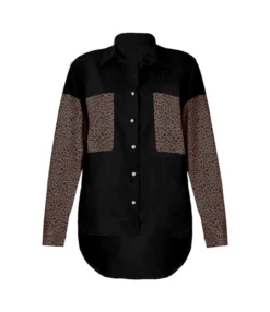 Lapel Collar Leopard Print Long Sleeve Blouse 210824450 -Women Clothing Sales Store 210824450 6