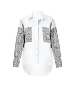 Lapel Collar Leopard Print Long Sleeve Blouse 210824450 -Women Clothing Sales Store 210824450 7