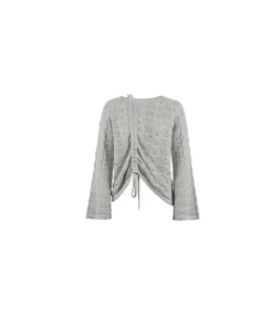 Sexy Hollow Out Drawstring Knit Top Solid Color Flared Sleeve Loose Wholesale Sweater SSWN561052 -Women Clothing Sales Store 212b4674 0b0f 41d5 9191 07ea5d5bcbd1 bf93b83e34d29df4402ad2723dccd4fe