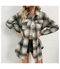Vintage Lapel Splice Plaid Single-Breasted Long Sleeve T-Shirt Wholesale Coat With Belt SOUN562631 -Women Clothing Sales Store 258ecb09 8230 48e0 a21f 250e46602658 332dd2184a542506a341d00426e42733