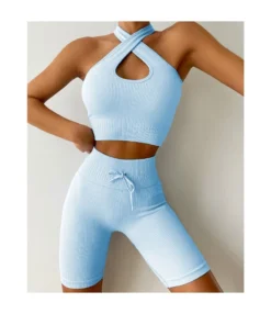 Solid Color Yoga Halter Bra & Shorts Fitness Seamless Sports Womens 2 Piece Sets Wholesale Workout Clothes SO531360 -Women Clothing Sales Store 26c5def9 d4a5 44f9 92db b41cc0a3e55b af136fd9af289e1512c7689f1a37b660