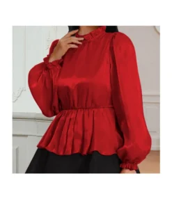 Wholesale Elegant Lantern Sleeve Women Top ST161704