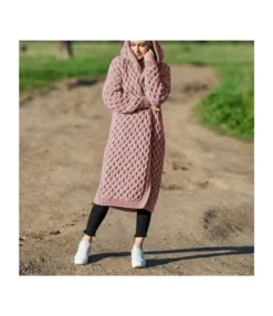 Knitted Solid Color Sweater Hooded Long Cardigan Jacket Wholesale Women'S Top N4623071200030 -Women Clothing Sales Store 29de2c745318483280f1b04300ad39f3 8