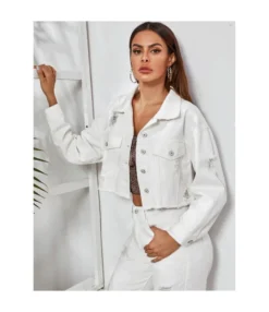 Short Jackets With Holes Style Wholesale Denim Jacket SW180673