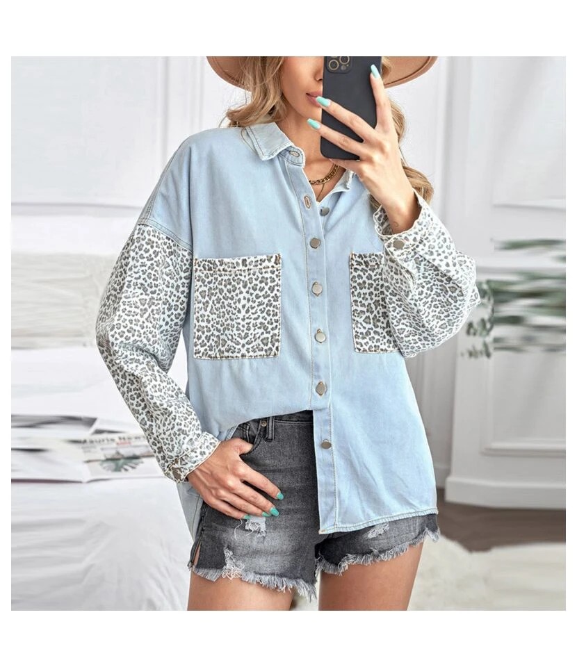 Shirt Jacket Pocket Decorative Lapel Cardigan Wholesale Womens Tops ST202674 1 Shirt Jacket Pocket Decorative Lapel Cardigan Wholesale Womens Tops ST202674