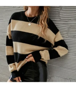 Crew Neck Wholesale Sweater Striped Fashion SS161869