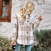Casual Plaid Coats Loose Lapel Long Sleeve Jacket Wholesale Womens Tops SOUN538540