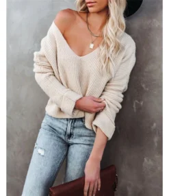 V-Neck Solid Color Plus Size Sweater For Women Wholesale SS180391 -Women Clothing Sales Store 31767b24 b861 4998 a5b4 246258865200 CA0D33C02E17B0D759A0D775CDA9FBAD