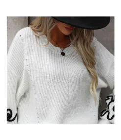 Solid Color Pullover Knitted Women Sweater Wholesale Womens Clothing N3823082600018 -Women Clothing Sales Store 34431c9433104bd7a9f7b09e012972e5