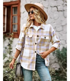 Casual Plaid Coats Loose Lapel Long Sleeve Jacket Wholesale Womens Tops SOUN538540 -Women Clothing Sales Store 3653dd6d b811 4bac 8897 d53c83b69f92 b3b624cee13df130c53cf9eb09177e64