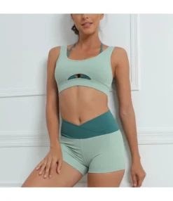 Wholesale Two Piece Sets Yoga Suits Colorblock Sports Clothing Activewear SO201914