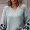 Solid Color Pullover Knitted Women Sweater Wholesale Womens Clothing N3823082600018