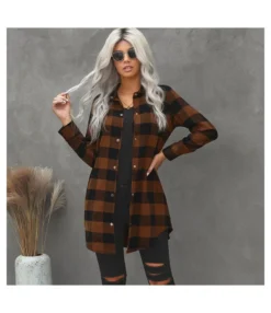 Lapel Plaid Printed Women'S Mid-Length Long-Sleeved Wholesale Coats Casual SOU202670 -Women Clothing Sales Store 3ac7d28e 7d85 467e b97b 3f40a2214e8f 06dda7c2ee0f042a366c22c35df90390