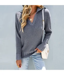 Fashion V Neck Lapel Loose Long Sleeve Solid Color Wholesale Sweaters STN562267 -Women Clothing Sales Store 3c345bd3 bad8 49e7 9cc6 770aea583ec8 0df6a057b5eba1bd44373bc137cf0832