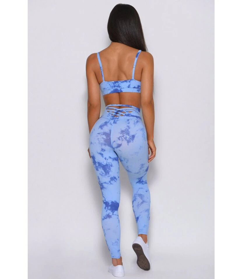 Stretch Yoga Wear Tie Dye Print Wholesale 2 Piece Sets SO202131 5 Stretch Yoga Wear Tie Dye Print Wholesale 2 Piece Sets SO202131 - Image 5