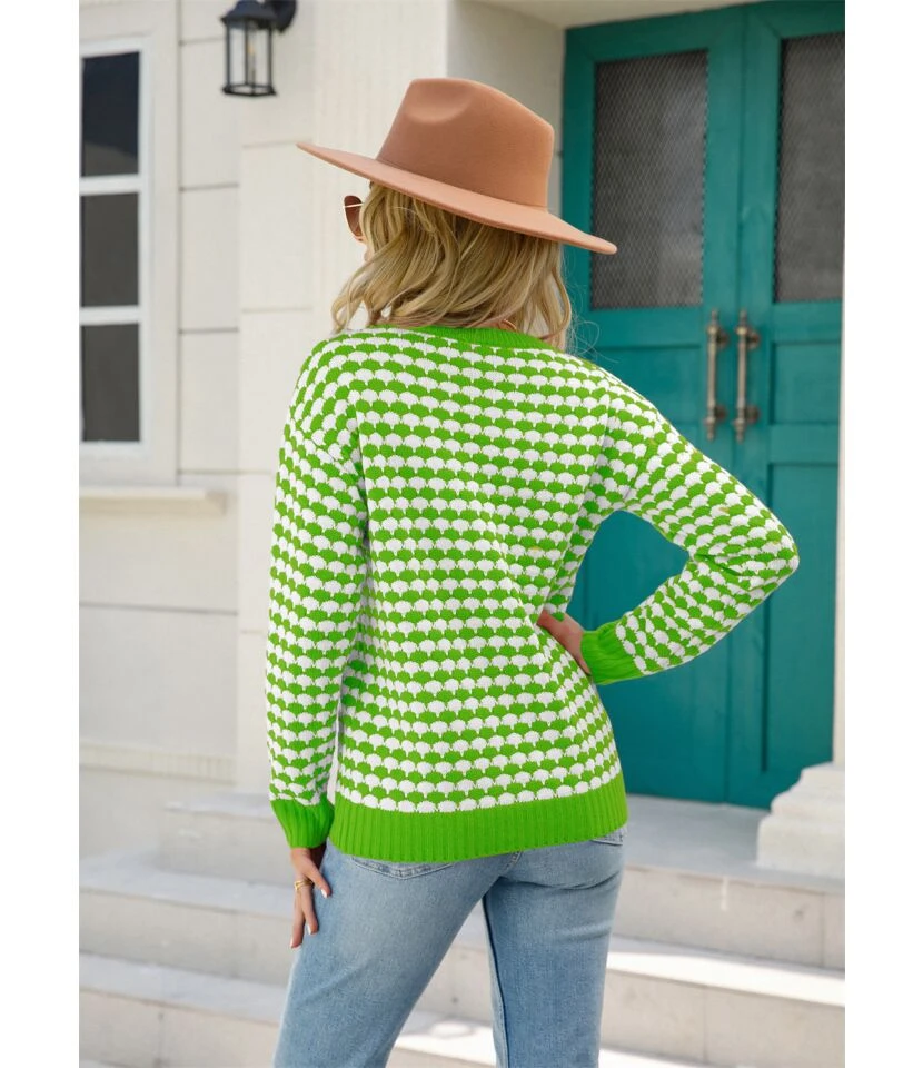 Fashion Print Pullover Long Sleeve Casual Crew Neck Wholesale Sweater SSWN560967 9 Fashion Print Pullover Long Sleeve Casual Crew Neck Wholesale Sweater SSWN560967 - Image 9