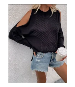 Solid Color Off-Shoulder Knitted Women'S Long-Sleeved Round Neck Wholesale Sweaters SSW5110516 -Women Clothing Sales Store 41adef25 3951 4220 b9db 037a73715f44 2c72d6f4282c3e2d5b69a5953e6b74af