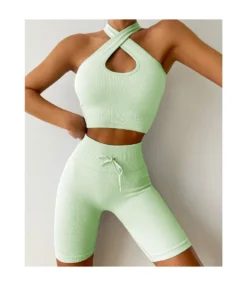 Solid Color Yoga Halter Bra & Shorts Fitness Seamless Sports Womens 2 Piece Sets Wholesale Workout Clothes SO531360 -Women Clothing Sales Store 45d01e71 6614 448e bcb1 ccbb83baecdf 249bbe7c9167eca5b09e2cdceabd4eea