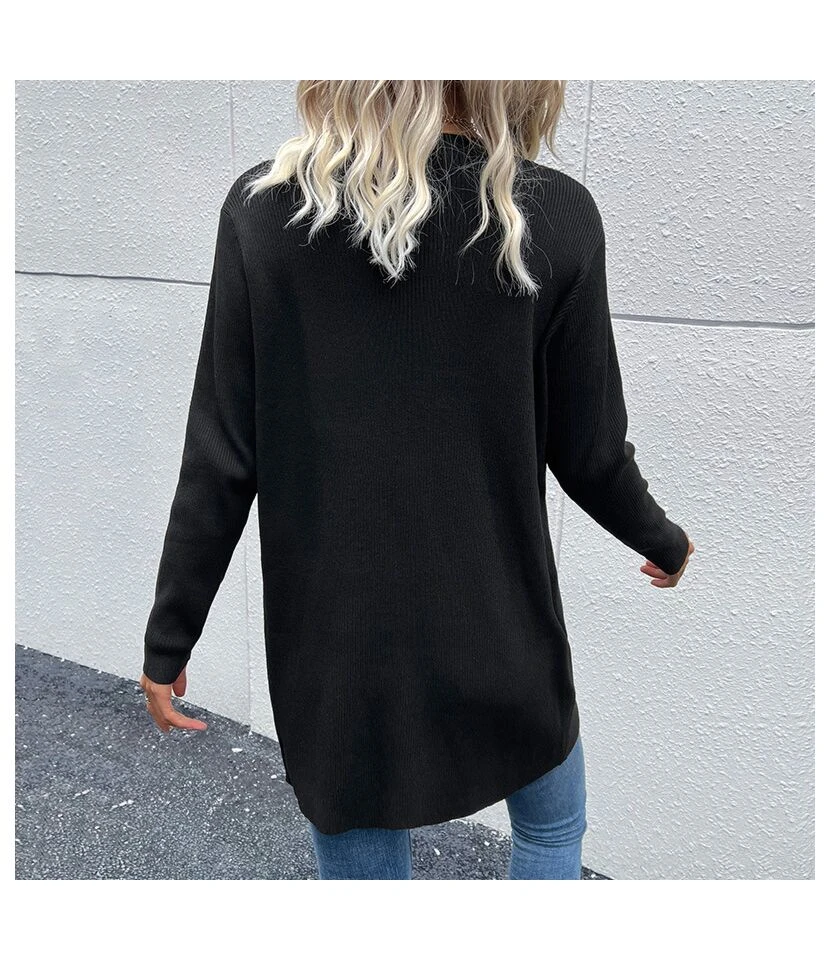 Casual Single-Breasted Long Sleeve Loose Solid Color Wholesale Cardigan SOUN562289 6 Casual Single-Breasted Long Sleeve Loose Solid Color Wholesale Cardigan SOUN562289 - Image 6