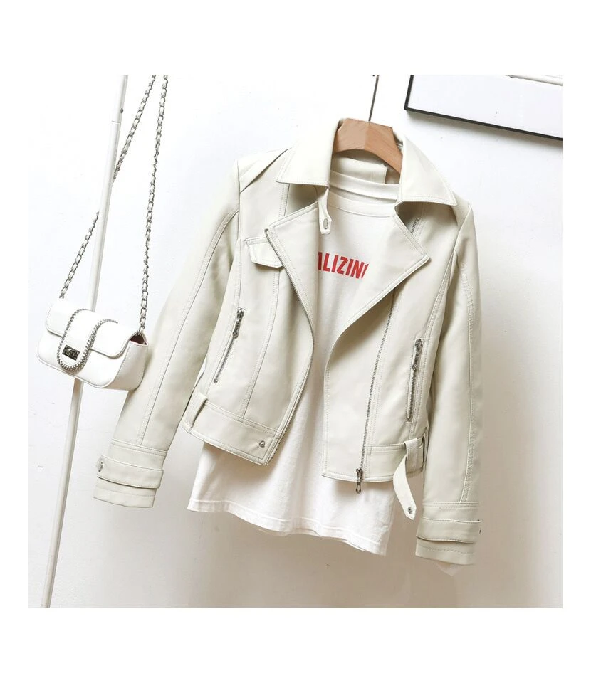 Motorcycle Short PU Wholesale Jackets Women'S Fit Top Lapel Leather Jacket SOU202640 5 Motorcycle Short PU Wholesale Jackets Women'S Fit Top Lapel Leather Jacket SOU202640 - Image 5