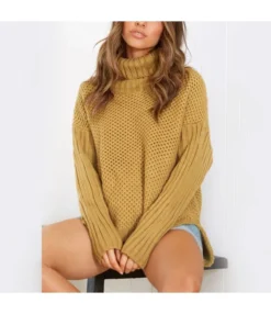 Warm Loose Turtleneck Knit Tops Long Sleeve Women Wholesale Sweater SSWN560055 -Women Clothing Sales Store 4aeba409 b96a 4388 86c6 d344a409c1bd dff3591d78731bc661302d700846cadb