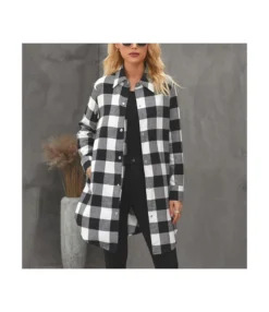 Lapel Plaid Printed Women'S Mid-Length Long-Sleeved Wholesale Coats Casual SOU202670 -Women Clothing Sales Store 4f9cfd09 433d 4f6f 98dd 2f739417a776 9cc78877f40b6feffbdc1821efd0a9a0
