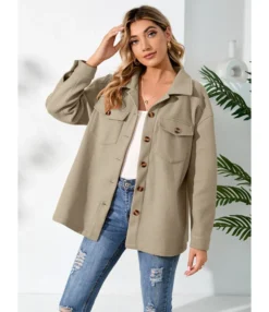 Warm Plush Single-Breasted Women Pocket Jacket Wholesale Coats SOUN536952 -Women Clothing Sales Store 511b6b00 1541 4265 b863 2e75b622f286 5c1423efe1fa32fc6f0fb4a565ea8c97