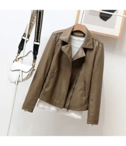 Fashion Motorcycle Short Zipper PU Leather Jacket Wholesale Coats And Jackets SOUN536519