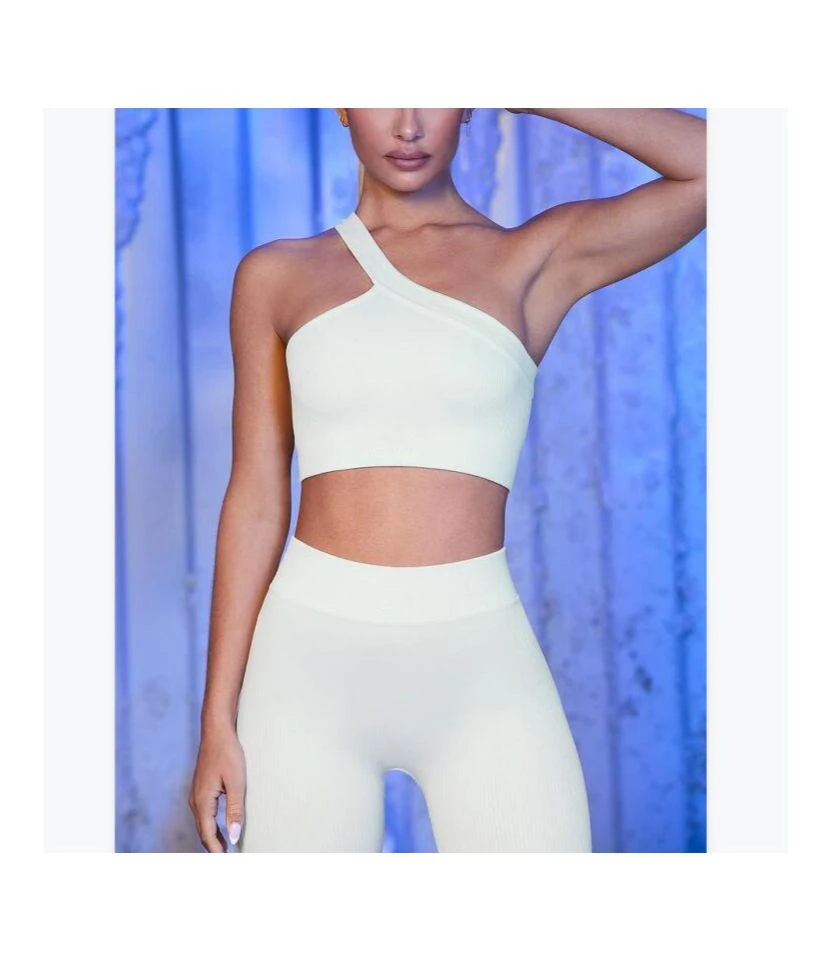 Fashion Womens 2pcs Yoga Seamless Athletic Suits Slanted Shoulder Sport Bra & Shorts Activewear Wholesale Workout Clothes SON534196 1 Fashion Womens 2pcs Yoga Seamless Athletic Suits Slanted Shoulder Sport Bra & Shorts Activewear Wholesale Workout Clothes SON534196