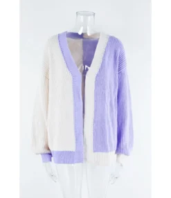 Lantern Sleeve Loose Color Block Knit Cardigan Wholesale Women'S Top N4623070300156 -Women Clothing Sales Store 57fef9c912234a19a27fb03b010c8d9c