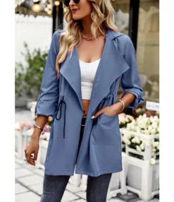 Fashion Lapel Drawstring Trench Long Sleeve Slim Solid Color Wholesale Coats SOUN562273 -Women Clothing Sales Store 594c30a6 3d23 4e03 bea3 5f302ff3ccea cfb25f5c22b480a93a4c3b743a8c63a8