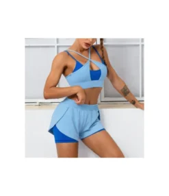 Sexy Colorblock Sport Bra & Shorts Fitness Yoga Suits Workout Sets Wholesale Activewears SON534401