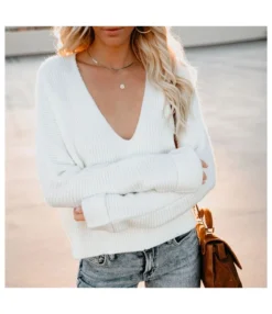 V-Neck Solid Color Plus Size Sweater For Women Wholesale SS180391 -Women Clothing Sales Store 66af3d6a 8ac9 4f66 a98d d6a22eb1a348 3335A4E0D32E26D58C85DFFFDE24BA68