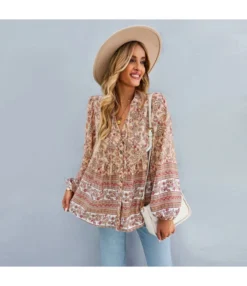 Printed Bohemian Long Sleeve Shirts Resort Boho Blouse Wholesale Womens Tops STN536759 -Women Clothing Sales Store 66bdb707 e659 4d2f 838e df274a264ca5 a751310e303e717f24755f1a4ff57c7d