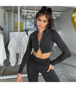 Seamless Yoga Workout Wholesale Activewears Long-Sleeved & Pants Sets SO230158