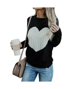 Fashion Heart Sweater Wholesale Crew Neck Loose Long Sleeve Women Tops SSWN560513 -Women Clothing Sales Store 68f9b203 4c53 47c6 b0b9 f5696ba7d50c e424d04954b9e8b5087576607de0f99b