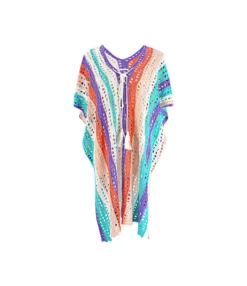 Colorful Striped Beachwear Cover Up Hollow Knitted Sunscreen Swimsuit Blouse Wholesale Blouse STN533558 -Women Clothing Sales Store 6b169a88 7887 471b 9e4e cc2d211e63ea 692b6c6bb40174a02f59ddae369888c4