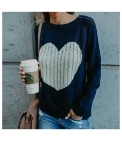 Fashion Heart Sweater Wholesale Crew Neck Loose Long Sleeve Women Tops SSWN560513 -Women Clothing Sales Store 6e5c3468 c7ba 451e b63d 5598726cbc6d ac81951d21f806ad02e891744e0f5a35