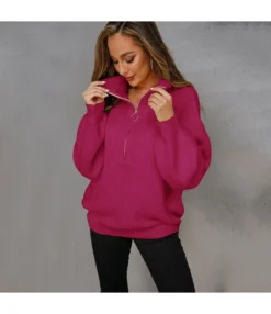 Solid Color Zip Lapel Knitwear Women Knit Pullover Wholesale Sweaters SSWN535333 -Women Clothing Sales Store 6f2a8699 cd52 43a6 b3d8 f3cd077691bd 8f2f581ea903b3ae03bfa1ffddb60ee9