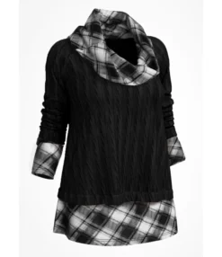 Fashion Splicing Pile Collar Plaid Knit Pullover Long Sleeve Loose Sweater Wholesale SSW94964 -Women Clothing Sales Store 712ee76e c48d 4fcb 8285 357b38ed4856 58f6a375269667d8f4a6abbc0a5f993e