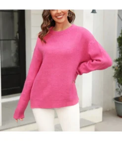 Long-Sleeved Solid Color All-Match Knitted Pullover Sweater Wholesale Women'S Top N4623070300158 -Women Clothing Sales Store 718990635baf412aa6ffb037011d9bb4 4