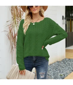 Solid Color Hollow Pullover Knit Sweater Wholesale Women'S Top N4623052600015 -Women Clothing Sales Store 7237cbdc0de44a478de1b00e01290729 4
