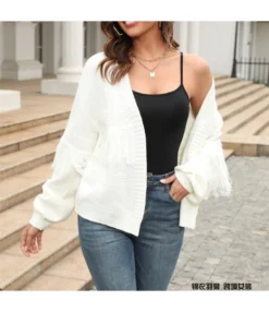 Knitted Solid Color Long Sleeve Fringed Sweater Cardigan Wholesale Women'S Top N4623070300139 -Women Clothing Sales Store 74690d522c864c8bb696b0340122d5fd 4
