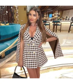 Fashion Houndstooth Double Breasted Sexy Cape Jacket Women Blazer Wholesale Coats SOUN561742 -Women Clothing Sales Store 757055fe 1ead 4cf4 905c 7906f7354ac4 ef4572208dd6a63ab9dc79e8db177b64