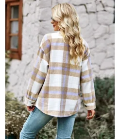 Casual Plaid Coats Loose Lapel Long Sleeve Jacket Wholesale Womens Tops SOUN538540 -Women Clothing Sales Store 772f44c9 d73e 4b8a 9062 4ed8e6711c9e 618aa1656498490a66076d2f506665f9