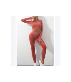 Seamless Knitted Breathable Tops Leggings Fitness Yoga Suits Wholesale Activewear Sets