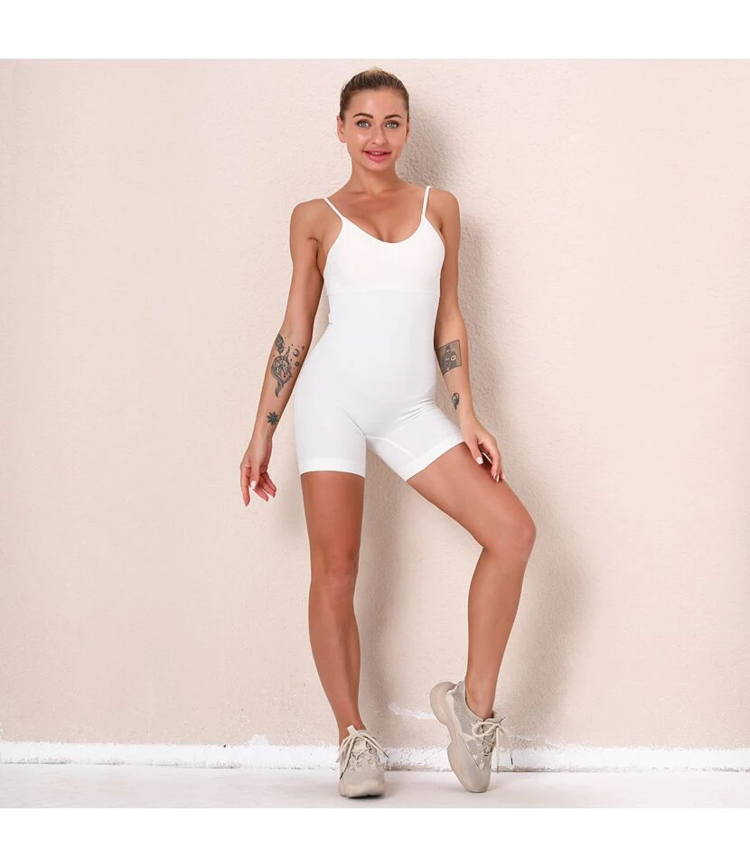 Solid Color Athletic Rompers Wholesale Workout Clothes SJN534406 8 Solid Color Athletic Rompers Wholesale Workout Clothes SJN534406 - Image 8