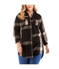 Checked Plus Size Blouse Women Wholesale ST200006