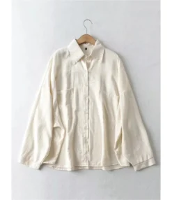 Lapel Neck Single Breasted Pocket Detail Soild Shirt -Women Clothing Sales Store 7 32